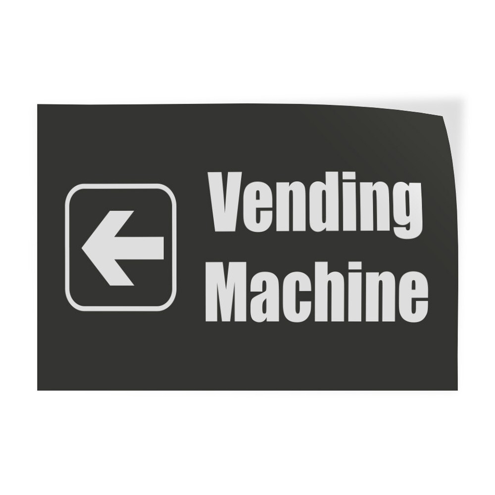 Horizontal Vinyl Stickers Vending Machine Left Lunch Room and Break Room