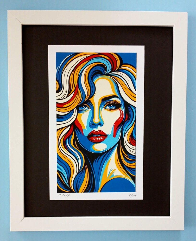 AIDAN FLUX | Hand Signed Original Print Framed | Ltd. Ed. COA | Woman