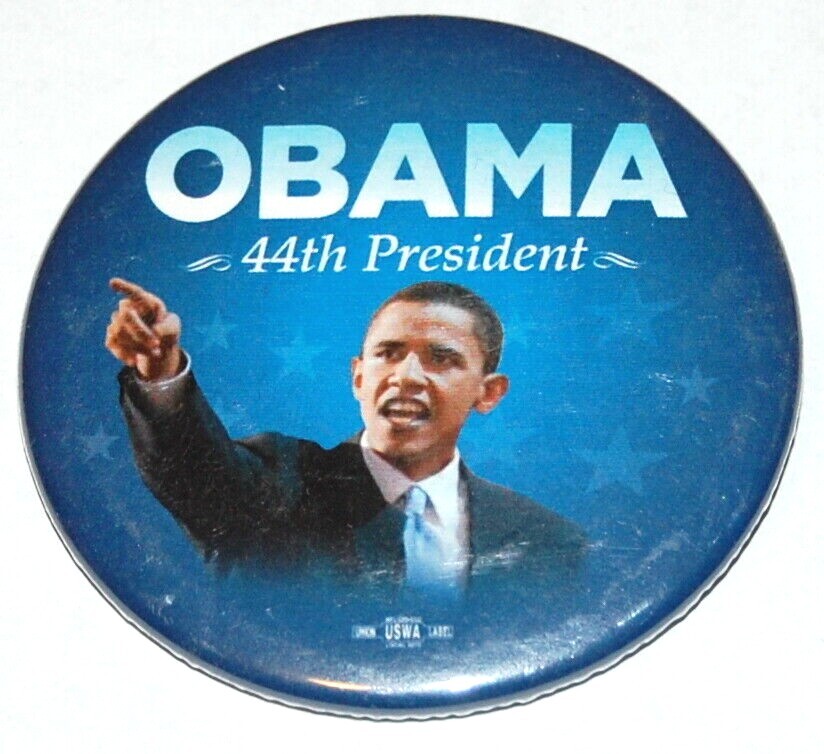 2008 BARACK OBAMA campaign pin pinback button political president election