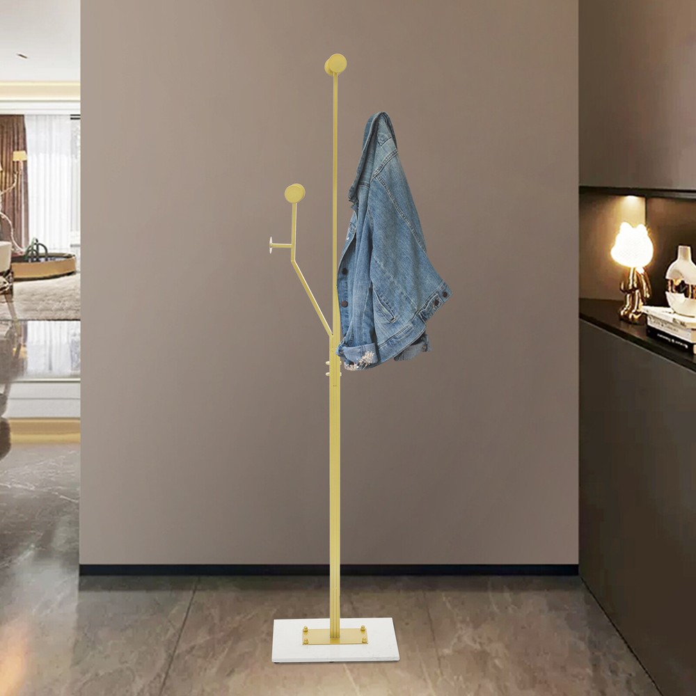 175cm Heavy Duty Marble Coat Rack Space-Saving Clothes Hanger Tree
