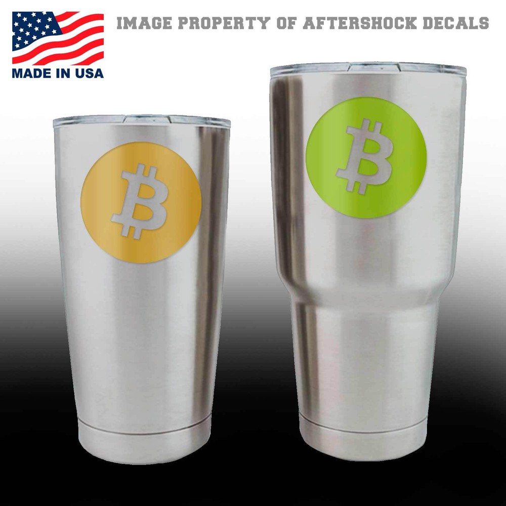 Bitcoin Logo Sticker for YETI Ozark Trail Cup Crypto Symbol Decal Peer-image