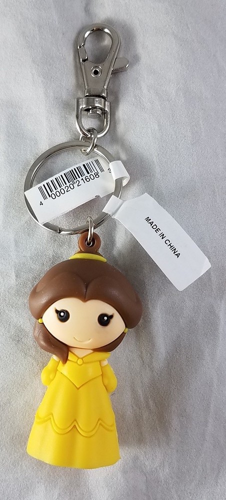 Disney Parks Belle Beauty and the Beast Cuties Kawaii Figurine Keychain - NEW