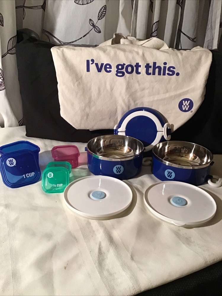 WEIGHT WATCHERS 2 STACKABLE BOWL, Bag ,3 Cups 1 No Lid,Cookbook,Kickstart Guide
