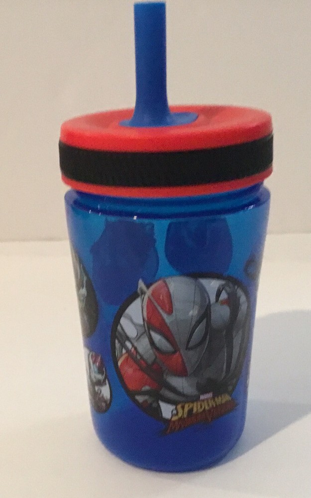 Tumbler with straw. Spiderman