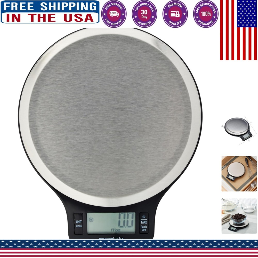 Sleek Stainless Steel Kitchen Scale with Large LCD for Precise Food Weighing