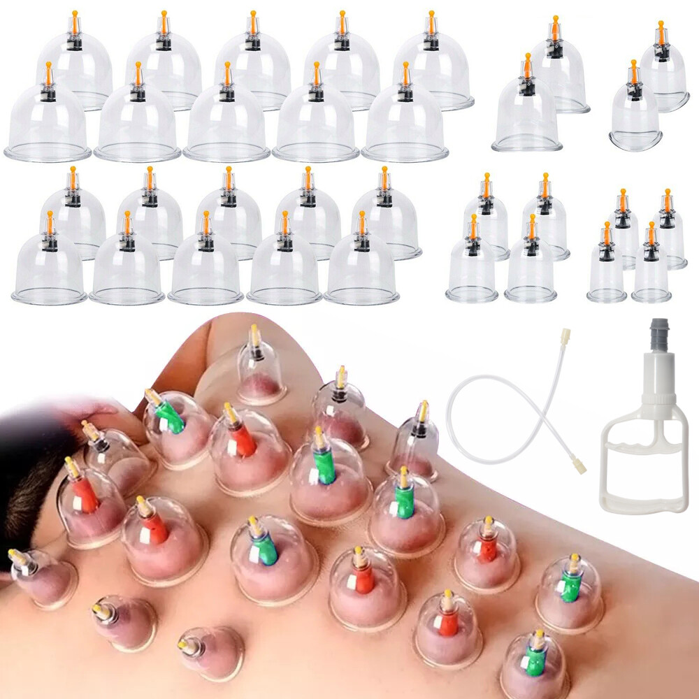 32 Cups Cupping Set Chinese Massage Medical Body Healthy Therapy Vacuum Suction
