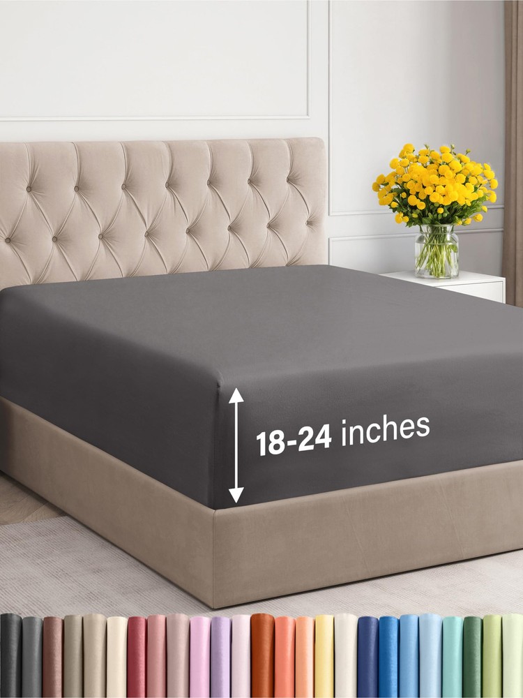 Extra Deep Queen Fitted Sheet for Hotel Luxury with Easy Fit Design