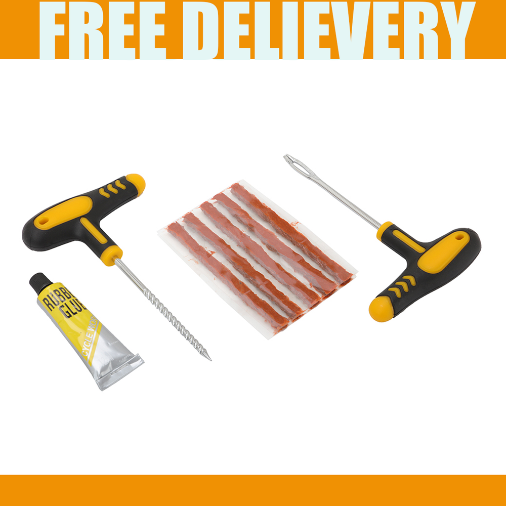 Tubeless Tire Puncture Repair Kit with Needle and Patch Tool