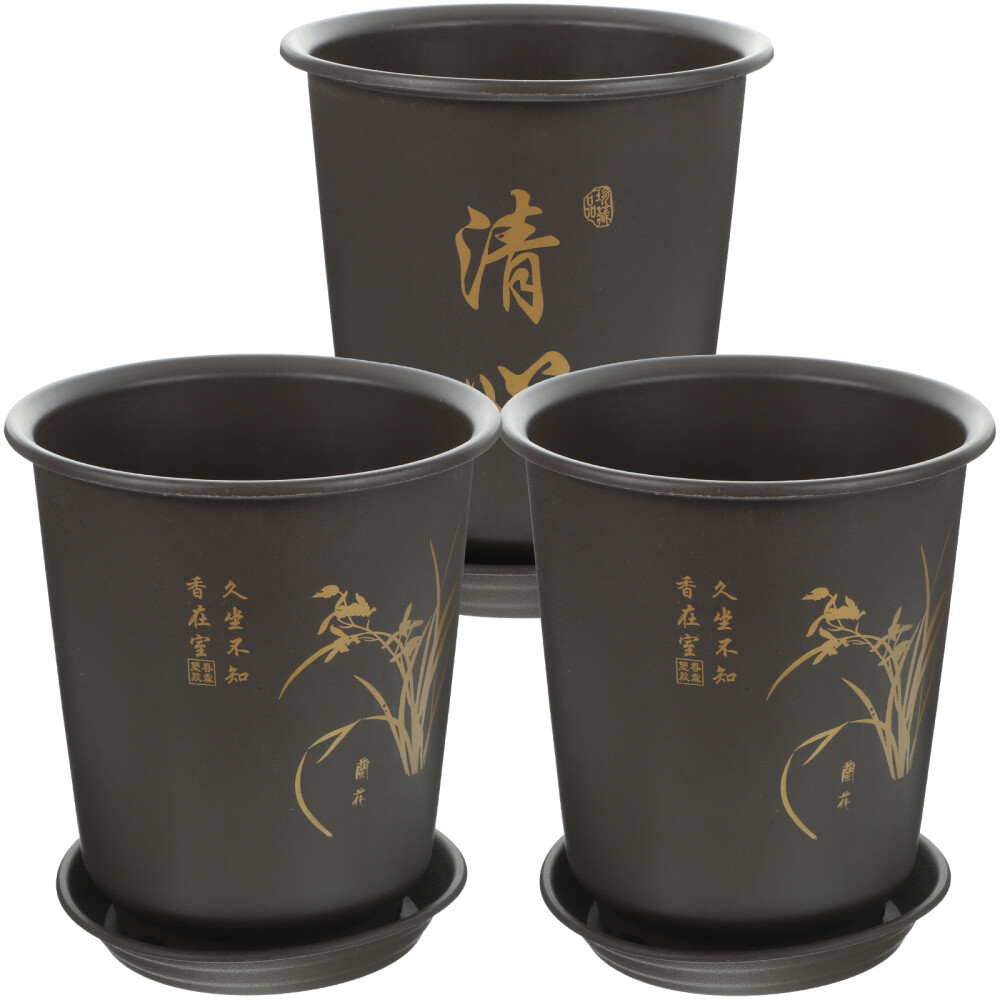 3 Sets Pot Plant Orchid Vibrant Garden Pots Flower Craftsmanship