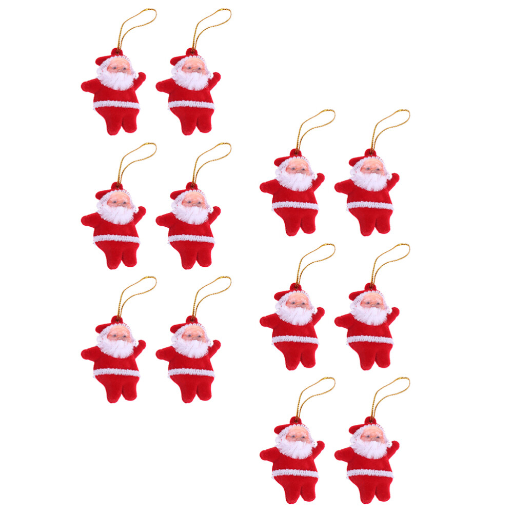 24 Pcs Santa Pendant Ornaments Christmas Car Decorations of The Lid