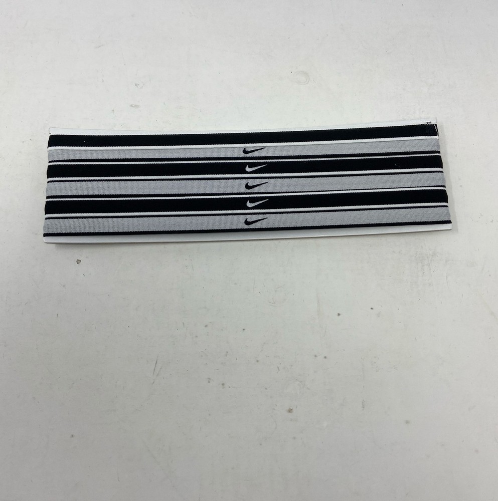 Nike Swoosh Sport Headbands 6 Pack - Black Grey White Unisex One Size