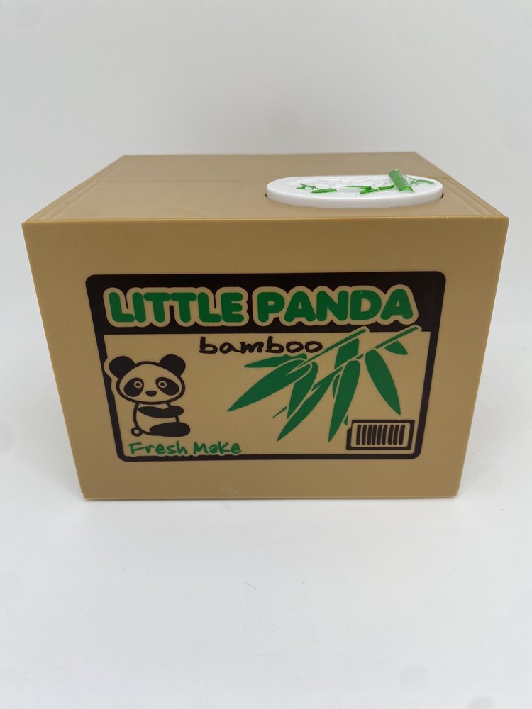 Little Panda Bamboo Automated Stealing Coin Piggy Bank-image