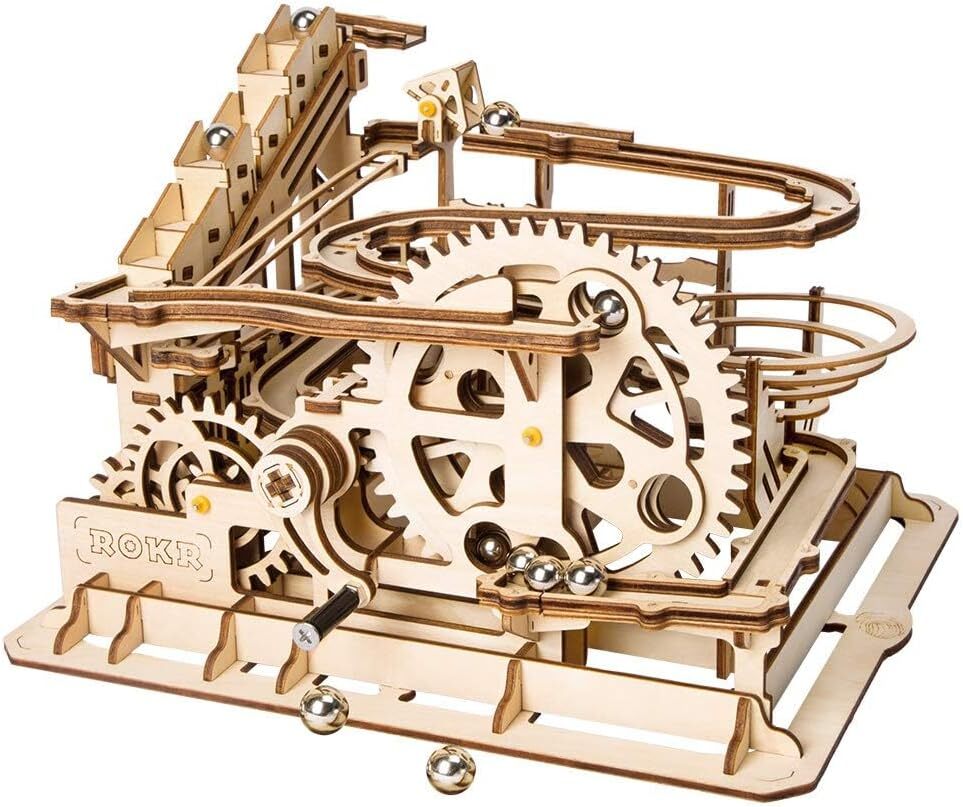 3D Wooden Puzzles Marble Run Set - Mechanical Model Kit for Adults DIY