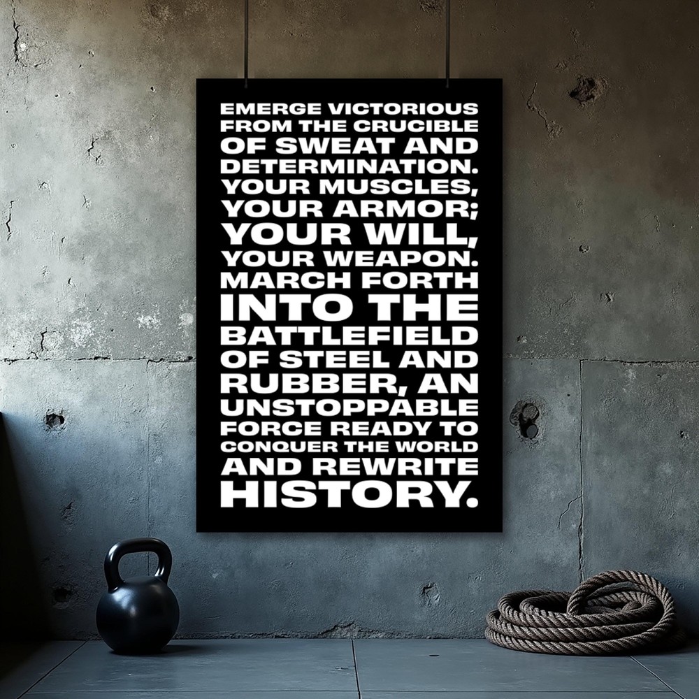 Fitness Motivation Wall Art - Bodybuilding Gym Poster with Inspirational Quotes