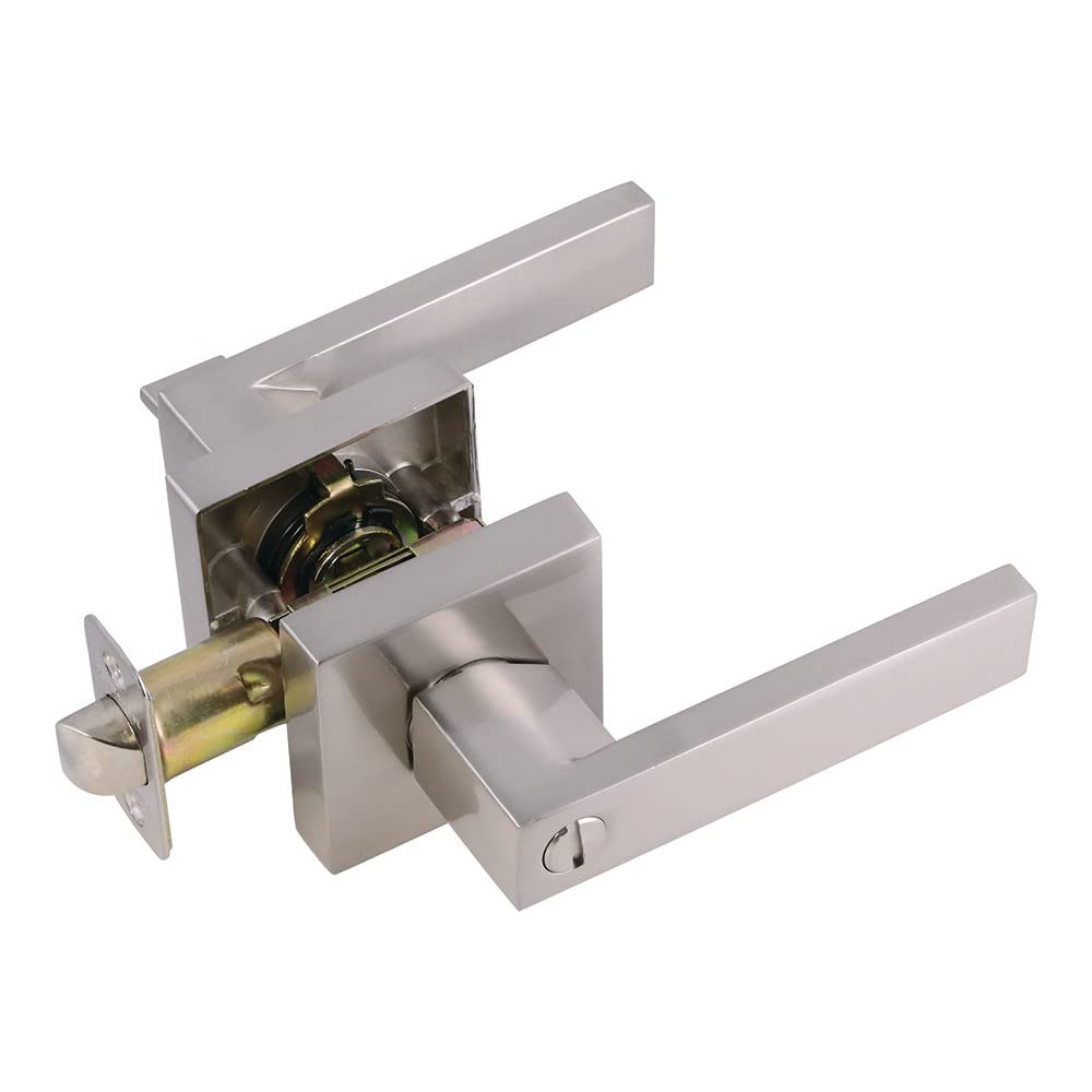 581116 Karsen Modern Privacy Bed and Door Bath Lever Satin Nickel