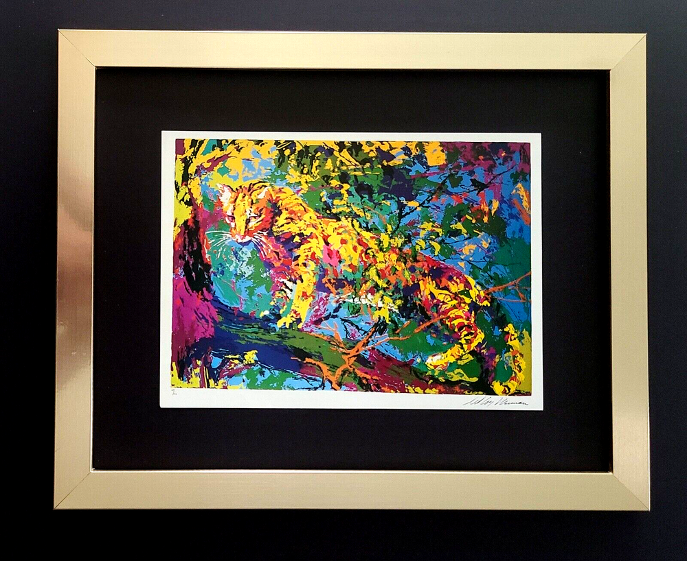 LEROY NEIMAN +  OCELOT  + CIRCA 1990'S + SIGNED PRINT FRAMED + BUY NOW-image