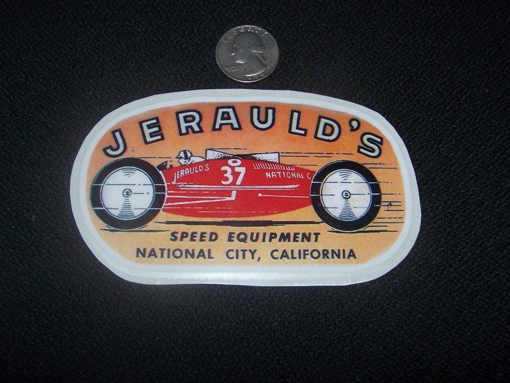 Jerauld's Speed Equipment NHRA Drag Racing Hot Rod NASCAR Decal Sticker