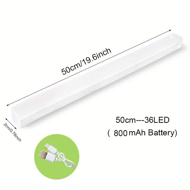 LED Motion Sensor Under Cabinet Closet Light USB Rechargeable Kitchen Lamp Strip