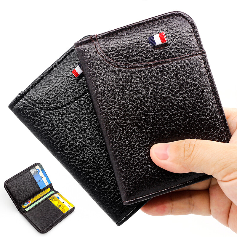 Business Thin Men's Leather Short Bifold Wallet Credit Card Holder Purse Clutch