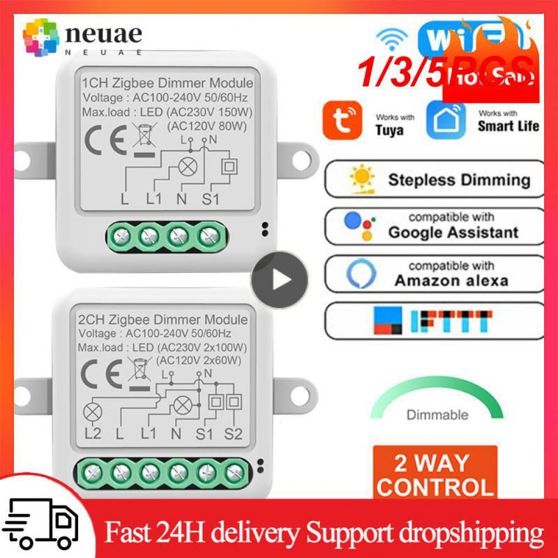 1/3/5PCS Tuya Wifi& Smart Dimmer& Switch Module 2 Way Dimmable Light Switch APP