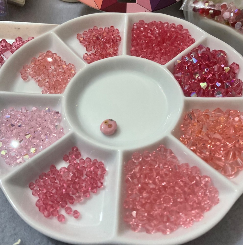 Swarovski 5301 Bicone Beads 5000 Faceted Round Light Rose Crystal