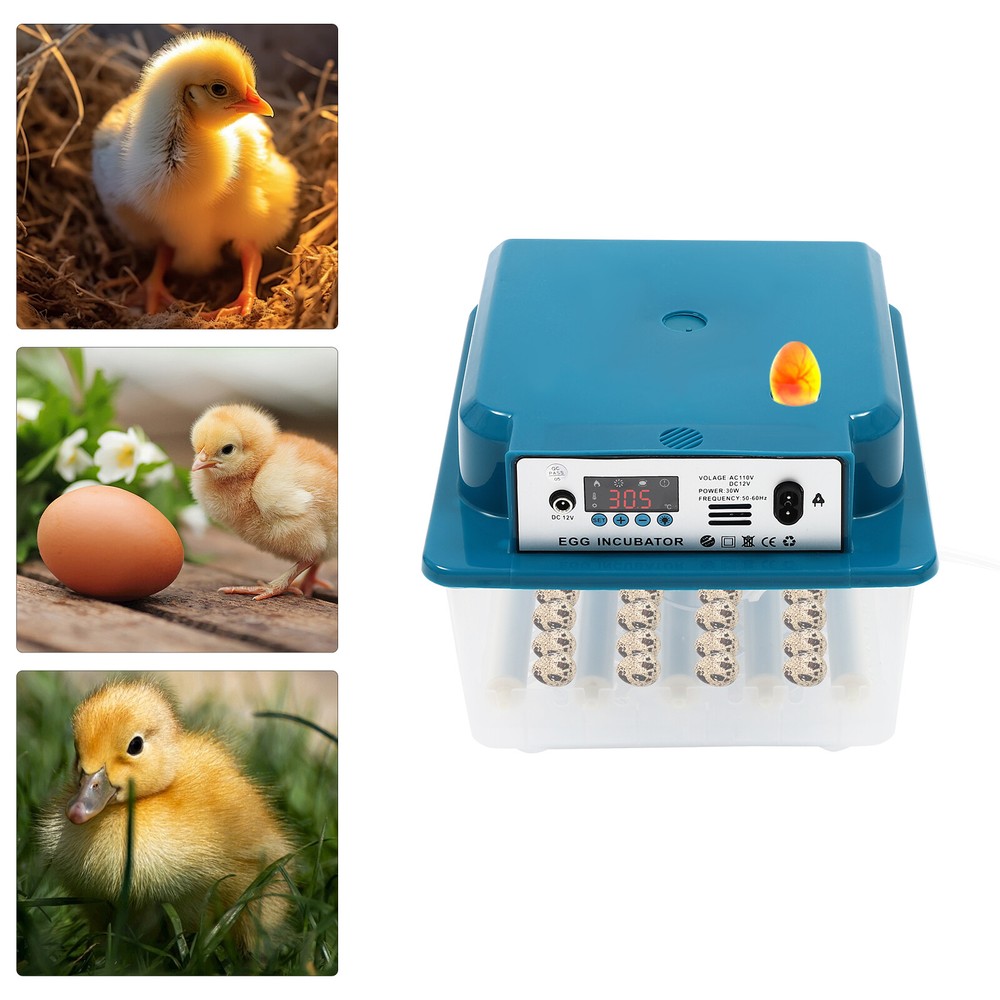 16-Eggs Digital Incubator w/ Fully Automatic Egg Turning Humidity Chicken Duck