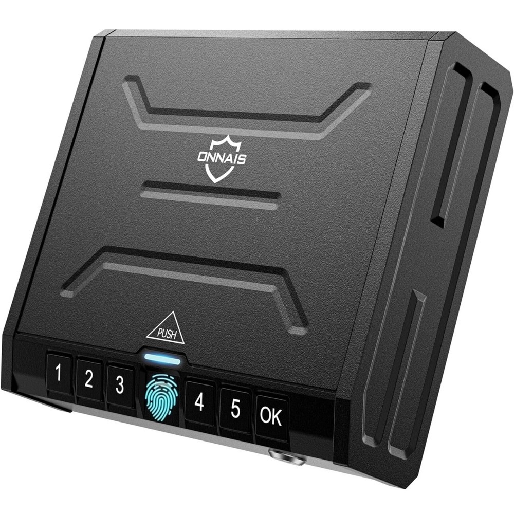 Biometric Gun Safe with Fingerprint Lock and Keypad, Quick-Access Device For Car-image
