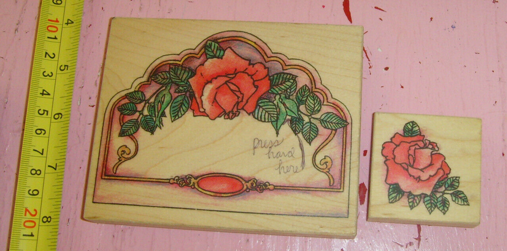 Visual Image Printery Large and small roses rose stamp set 1994 garden chic-image