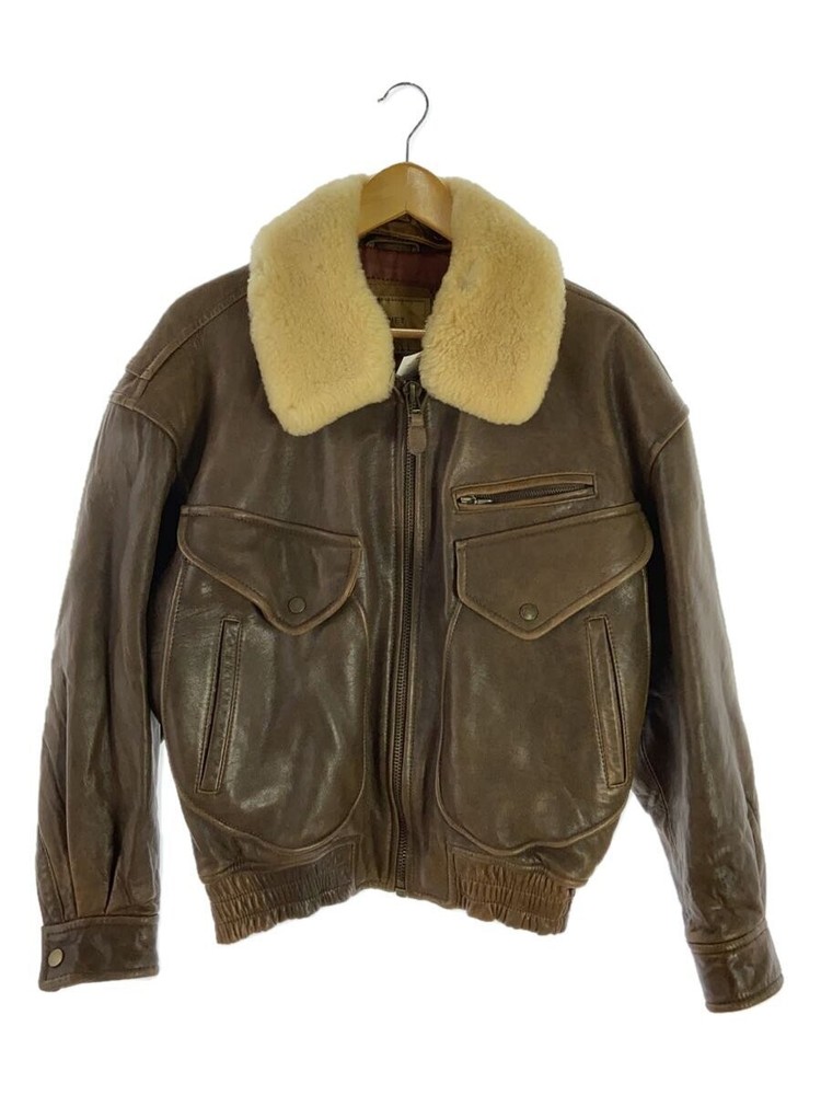 Leather Jacket Blouson Comet Club Men's Sheepskin Brown 1266