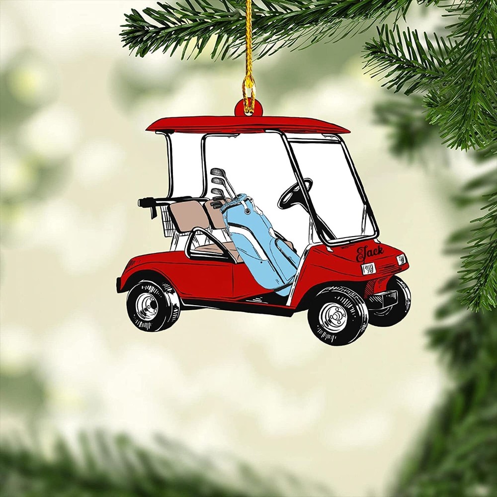 Custom Golf Cart Christmas Ornament – Personalized Gift for Golfers-image