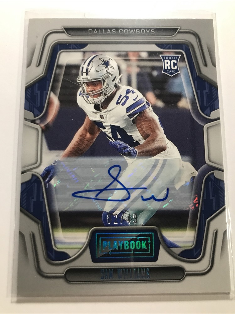 Sam Williams 2022 Playbook ROOKIE RC AUTO HOLO SP DALLAS COWBOYS /49