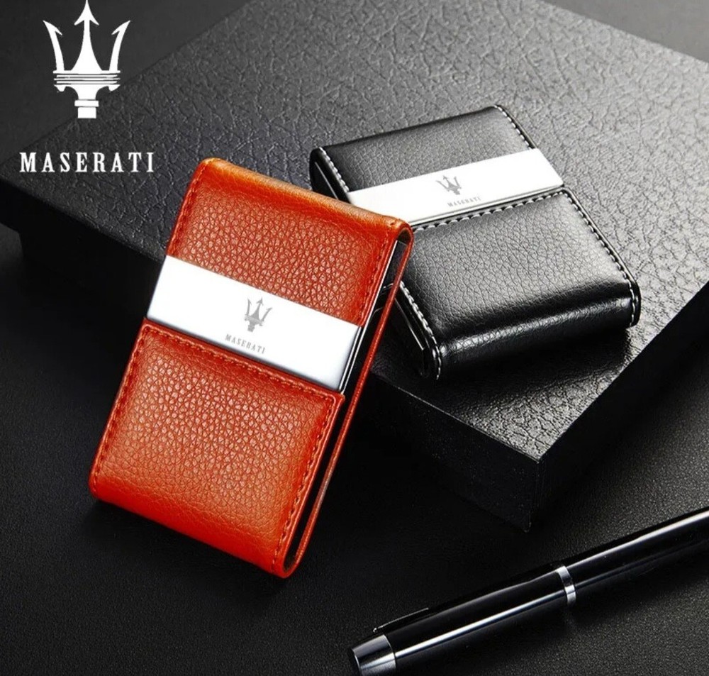 Maserati Genuine Leather Credit Card Wallet with ID Holder Ideal Gift for Drivers  -image