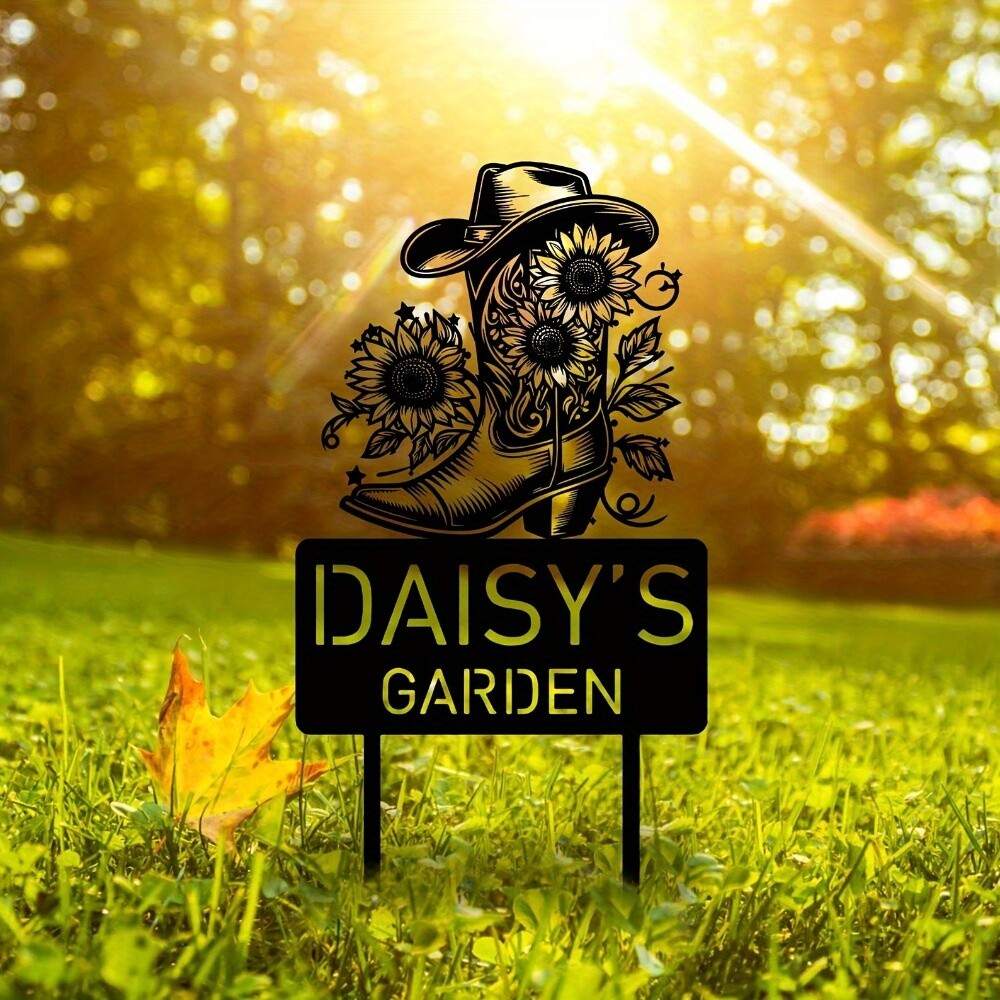 Elegant Art Deco Metal Garden Stake for Weddings Homes & Gardens - Customizable