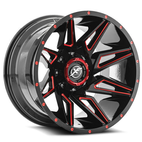 XF Offroad XF-218 20X10 6X135 -12mm Gloss Black Milled Red