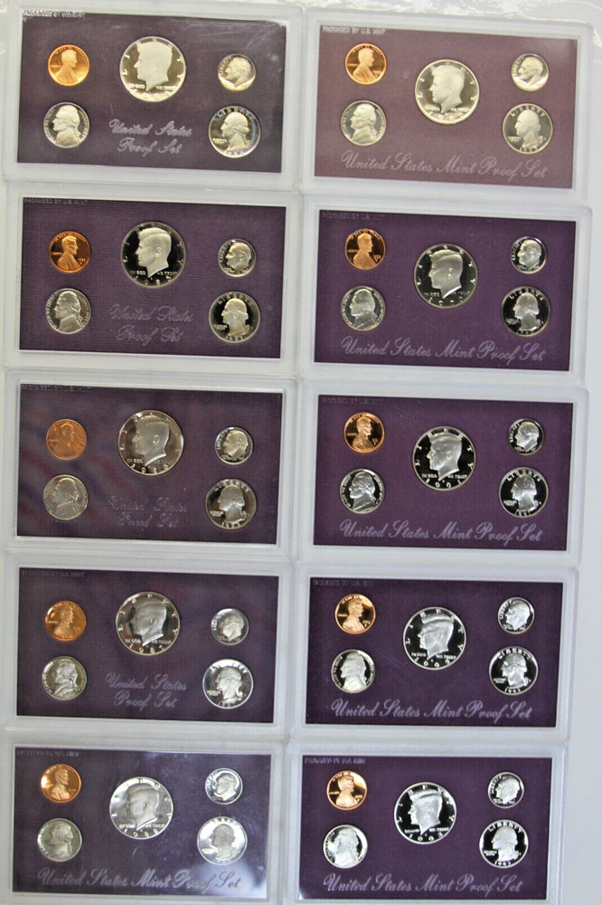 United States Mint Proof Set - Lot of 10 Sets - 1984-1993 ITEM #32