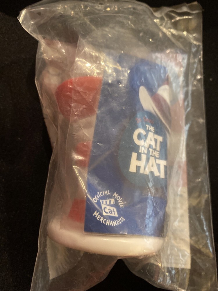 2003 Dr Seuss Cat in the Hat Burger King Kids Meal Toy Keychain Hat Collectible