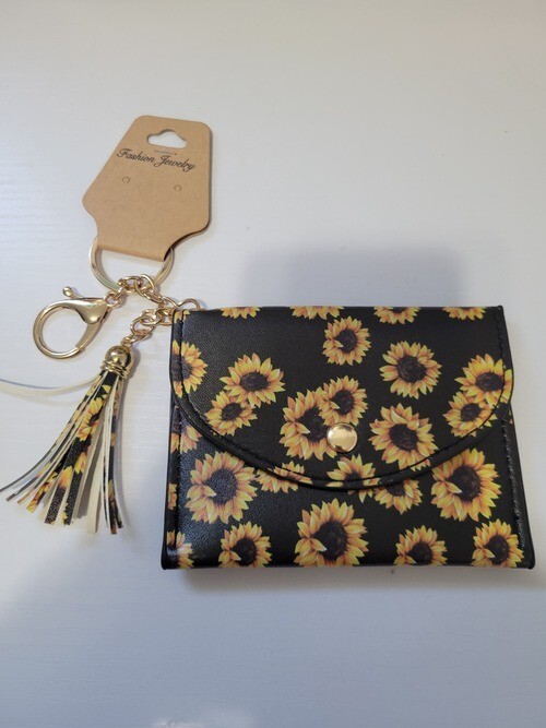 Sunflower Keychain Wallet Fashionable Ladies Credit Card Holder Change Purse-image