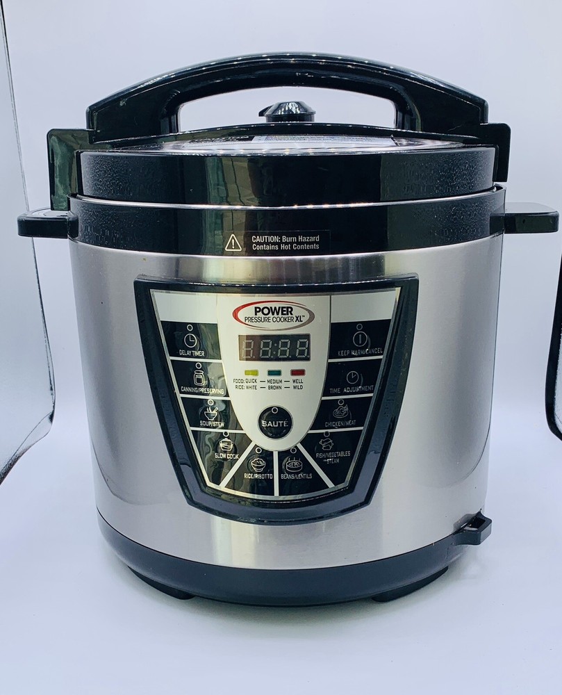 Power Pressure Cooker XL 8 Quart Silver Black PPC772