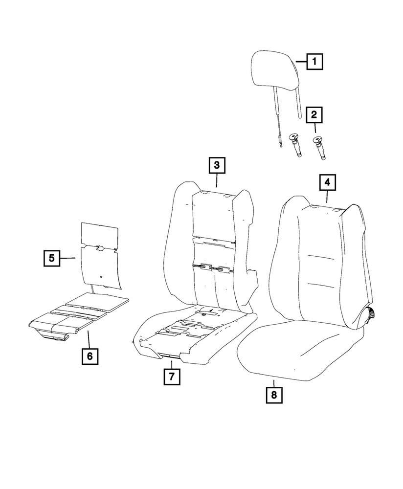 Genuine Mopar Front Seat Cushion Cover Right 5PK32HL1AC