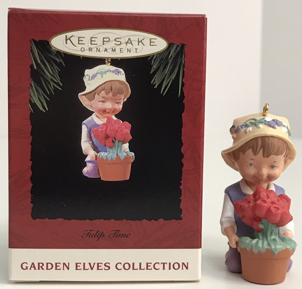 Vintage 1994 Hallmark Keepsake Garden Elves Tulip Time Christmas Ornament