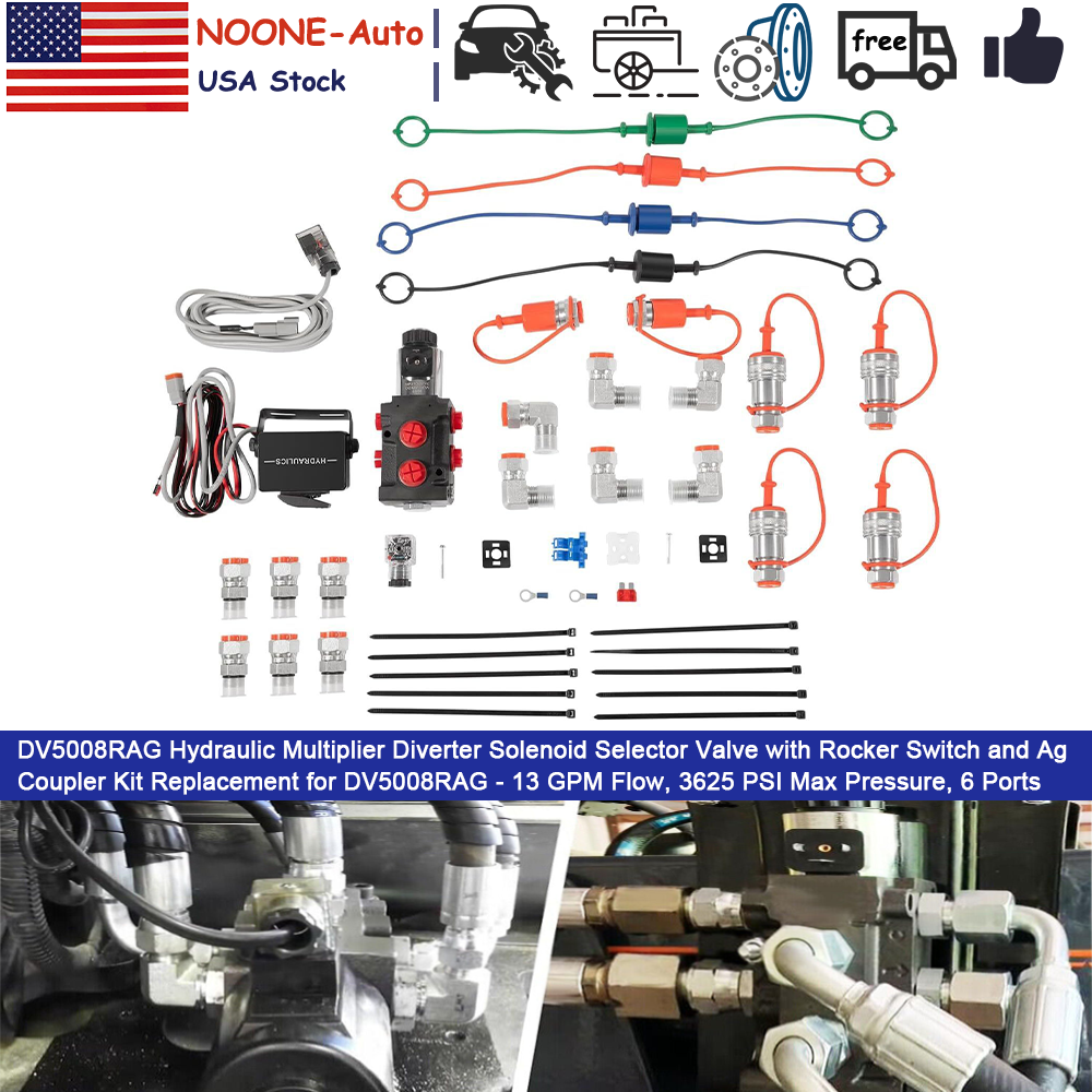 DV5008RAG Multiplier Diverter Solenoid Selector, Valve Rocker Switch &Ag Coupler
