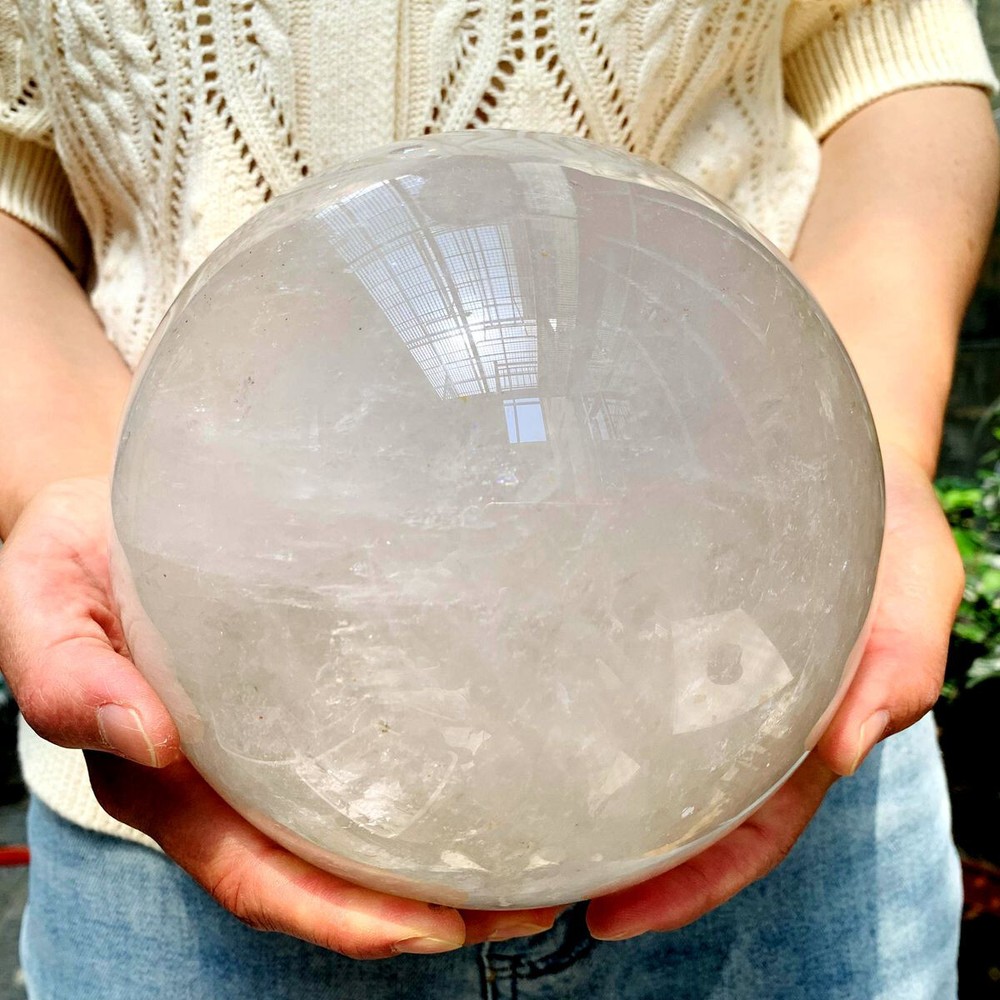 14.52LB Natural White gumflowercrystal ball quartz crystal energy reiki healing