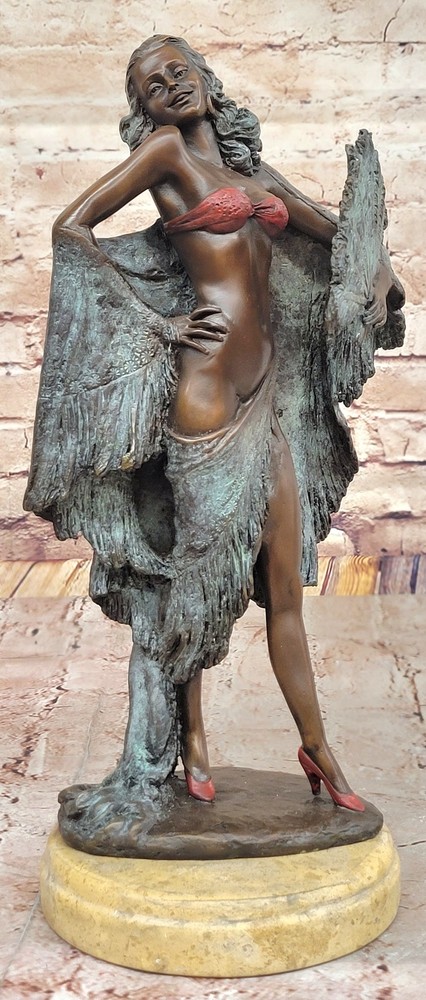 Art Nouveau Bronze Las Vegas Showgirl Statue Milo Hot Cast Classic Decor Gift  