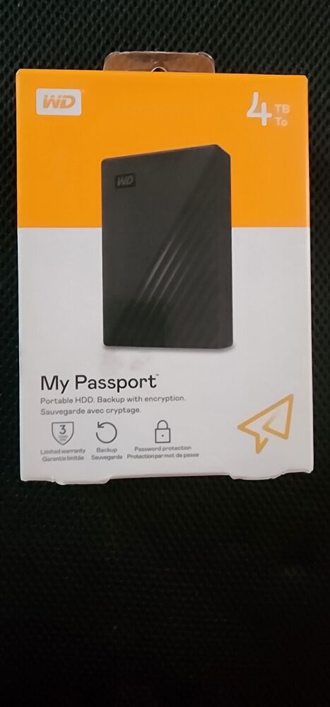 WD MY PASSPORT 4TB PORTABLE HDD - Backup with Encryption, Password Protection-image