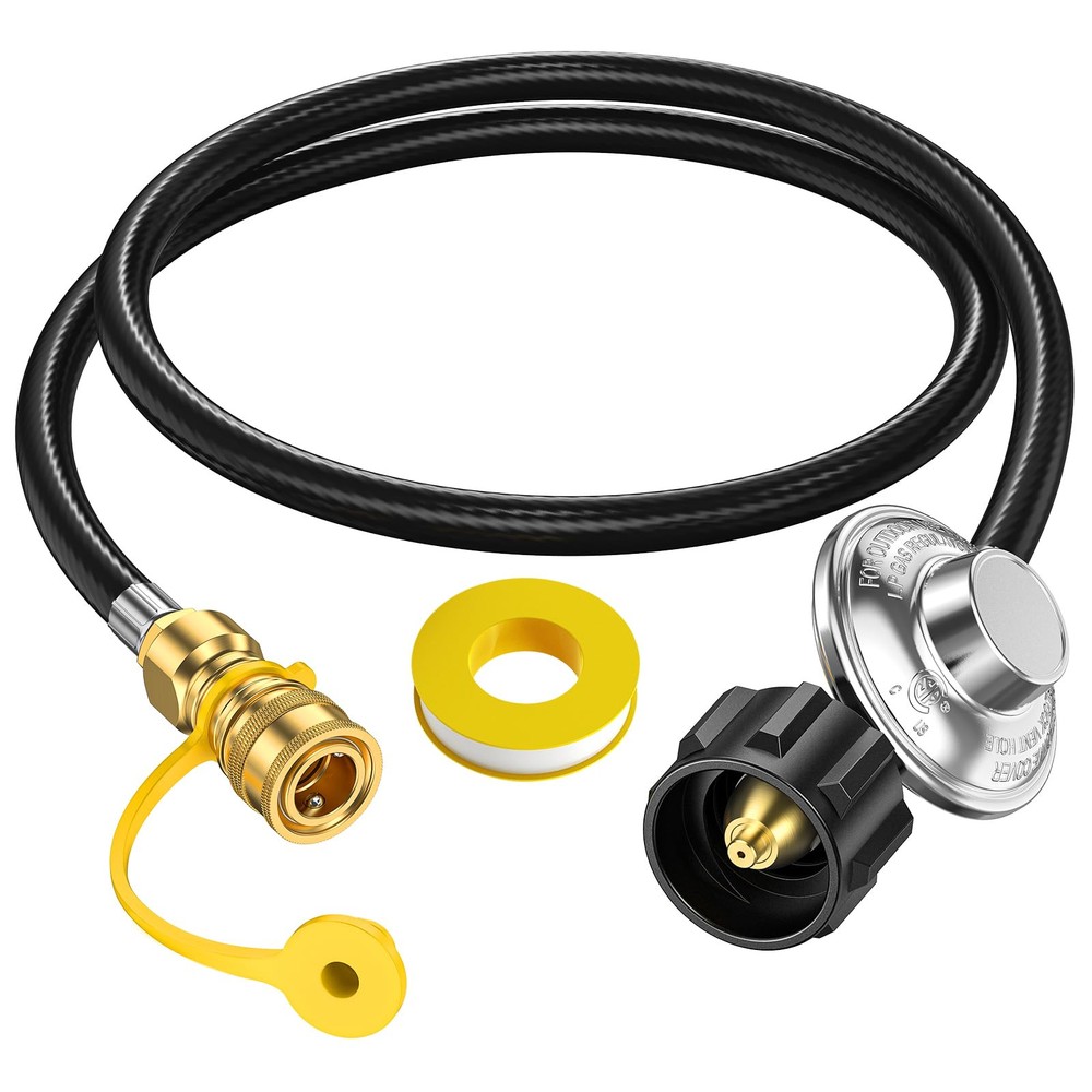 5FT Propane Hose with Regulator, 3/8 inch Quick Connect Disconnect for MH18B ...