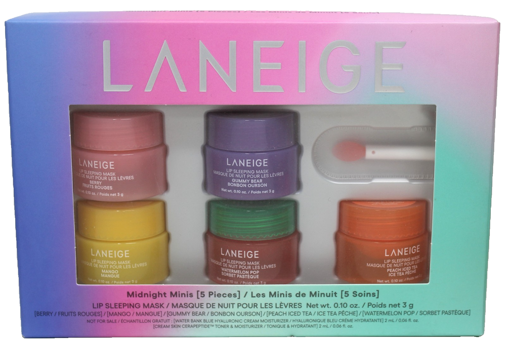 Laneige Mini Lip Sleeping Mask Set - Berry Mango Peach Tea Watermelon