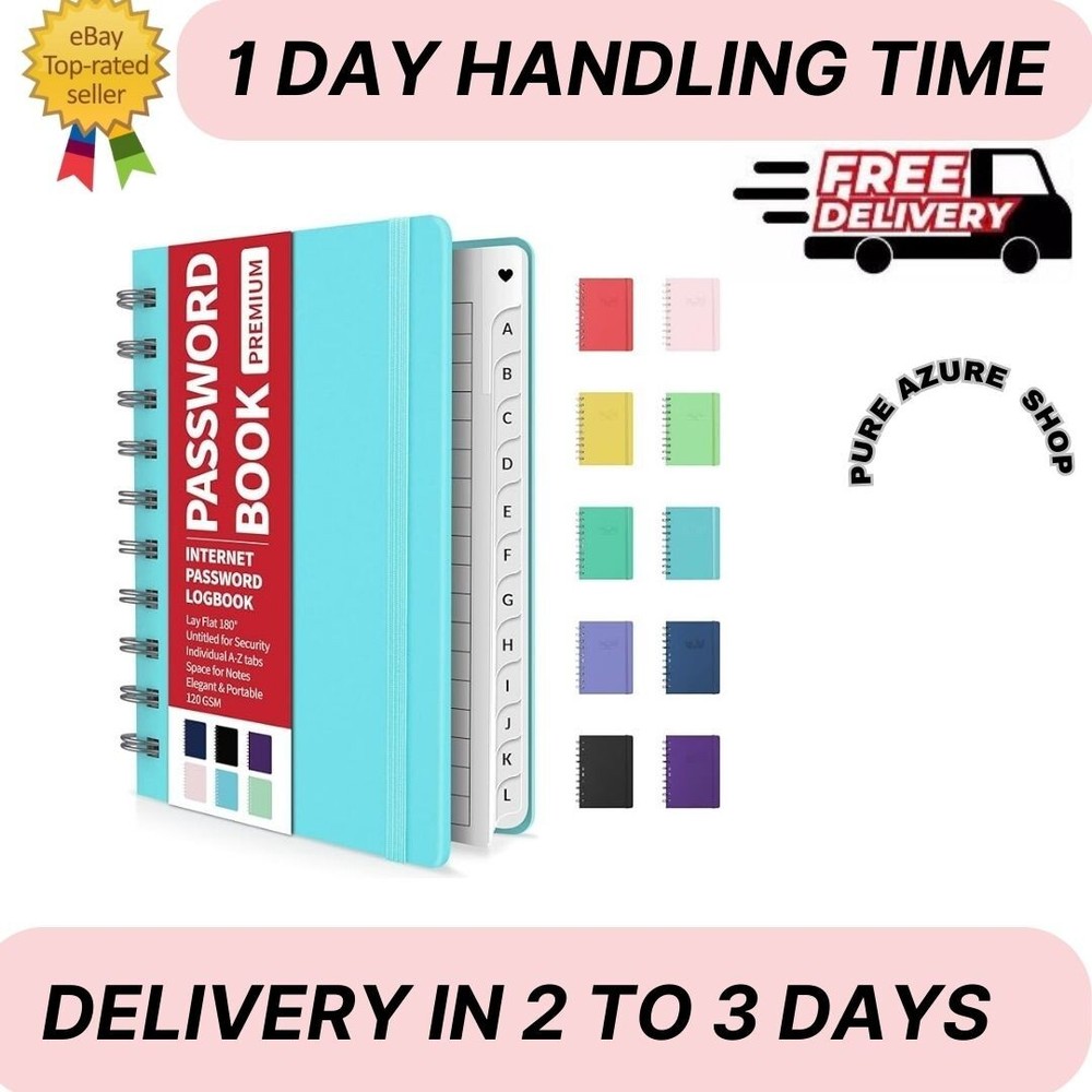 Password Book with Individual Alphabetical Tabs, 4