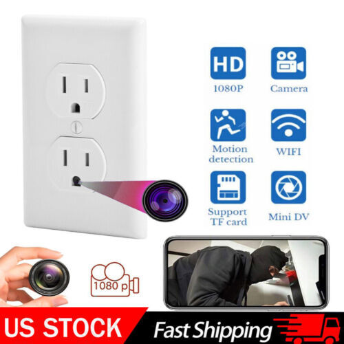 NEW WIFI Mini Camera 1080P AC Wall Outlet Home Security Cam DVR Video Recorder