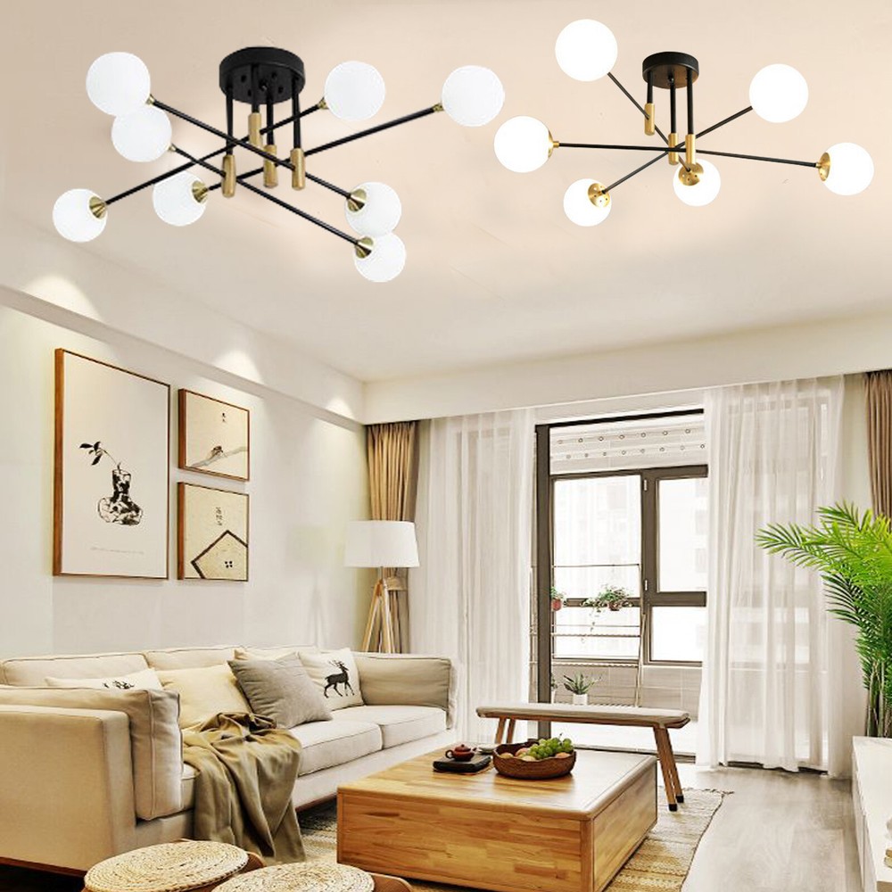 Modern Ceiling Chandelier Fixture LED Nordic Globe Glass Pendant Lamp 110V