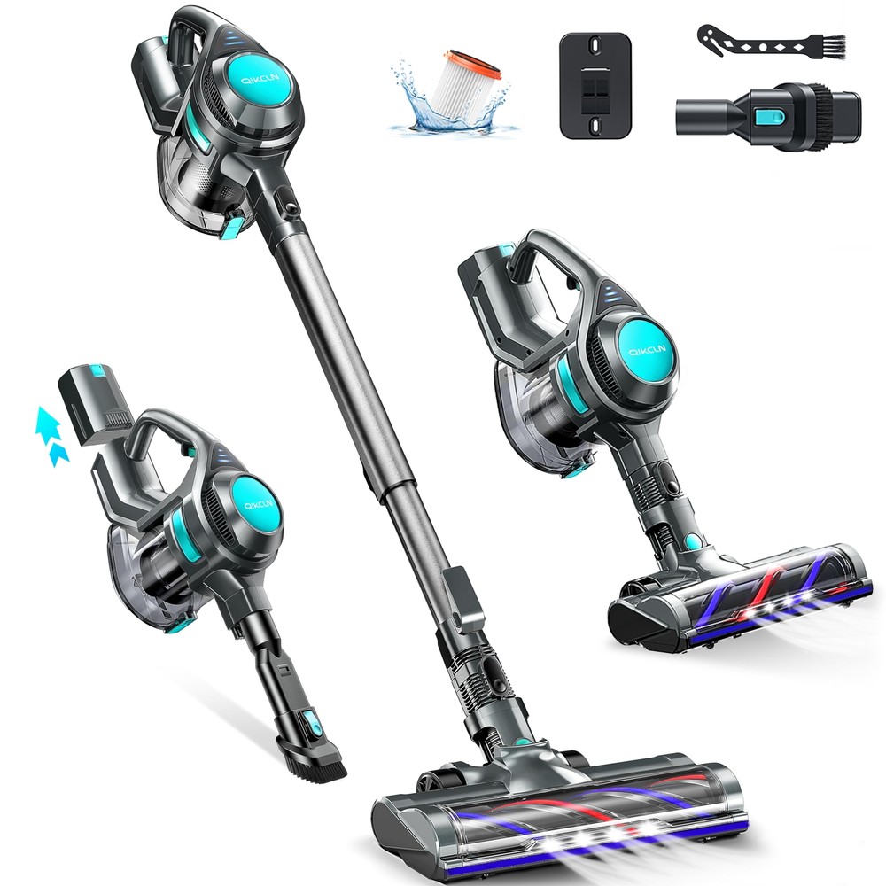 Cordless Vacuum Cleaner, 8-in-1 Powerful Vacuum Cleaners for Home with 1.3L L...